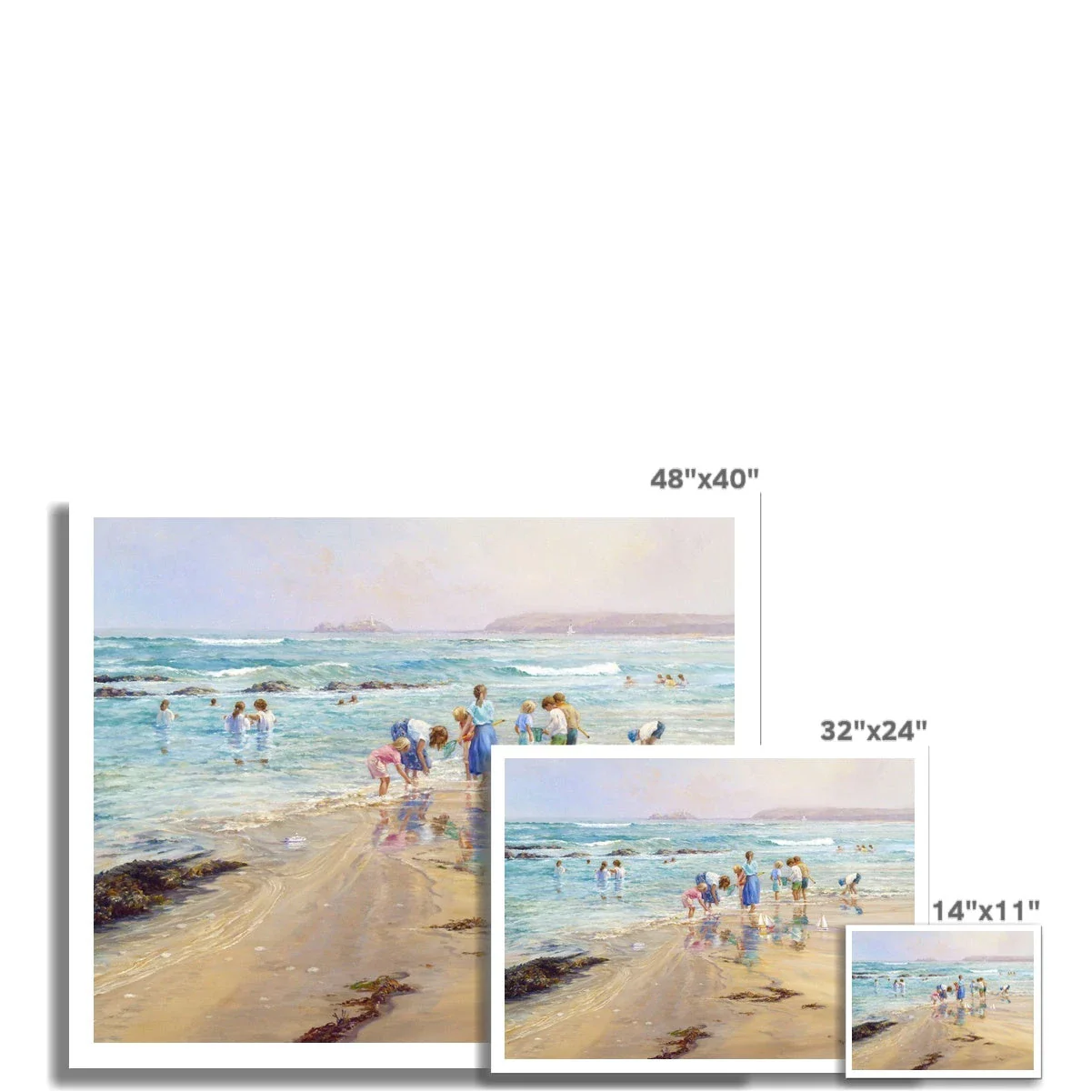 Ted Dyer Fine Art Print. Open Edition Cornish Art Beach Print. 'A Cornish Summer, Gwithian'. Cornwall Art Gallery - Image 3
