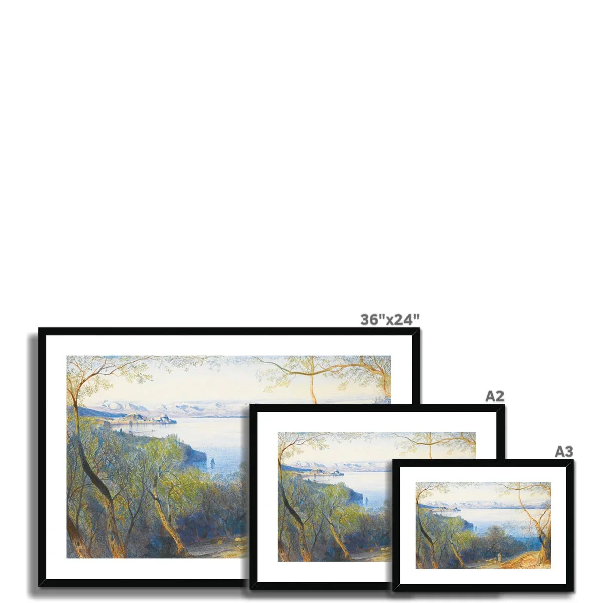 A Distant View of the Citadel, Corfu, by Edward Lear. Greece Artwork Framed Open Edition Art Print. Greek Art Gallery Historic Art Print - Image 11