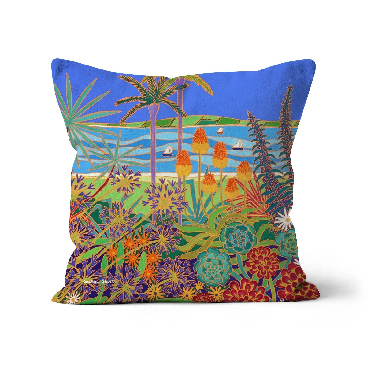 A Garden of Colourful Delights, Tresco Abbey Gardens, Art Cushion by Joanne Short - Image 15