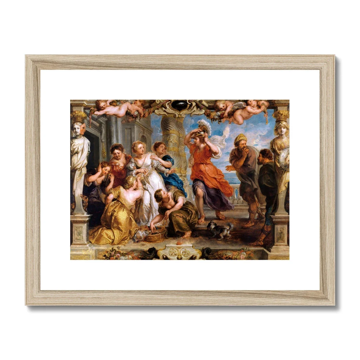Peter Paul Rubens Greece Artwork. Framed Open Edition Art Print. 'Achilles Discovered by Ulysses among the Daughters of Lycomedes' (1630-1635). Greek Art Gallery Historic Art - Image 3