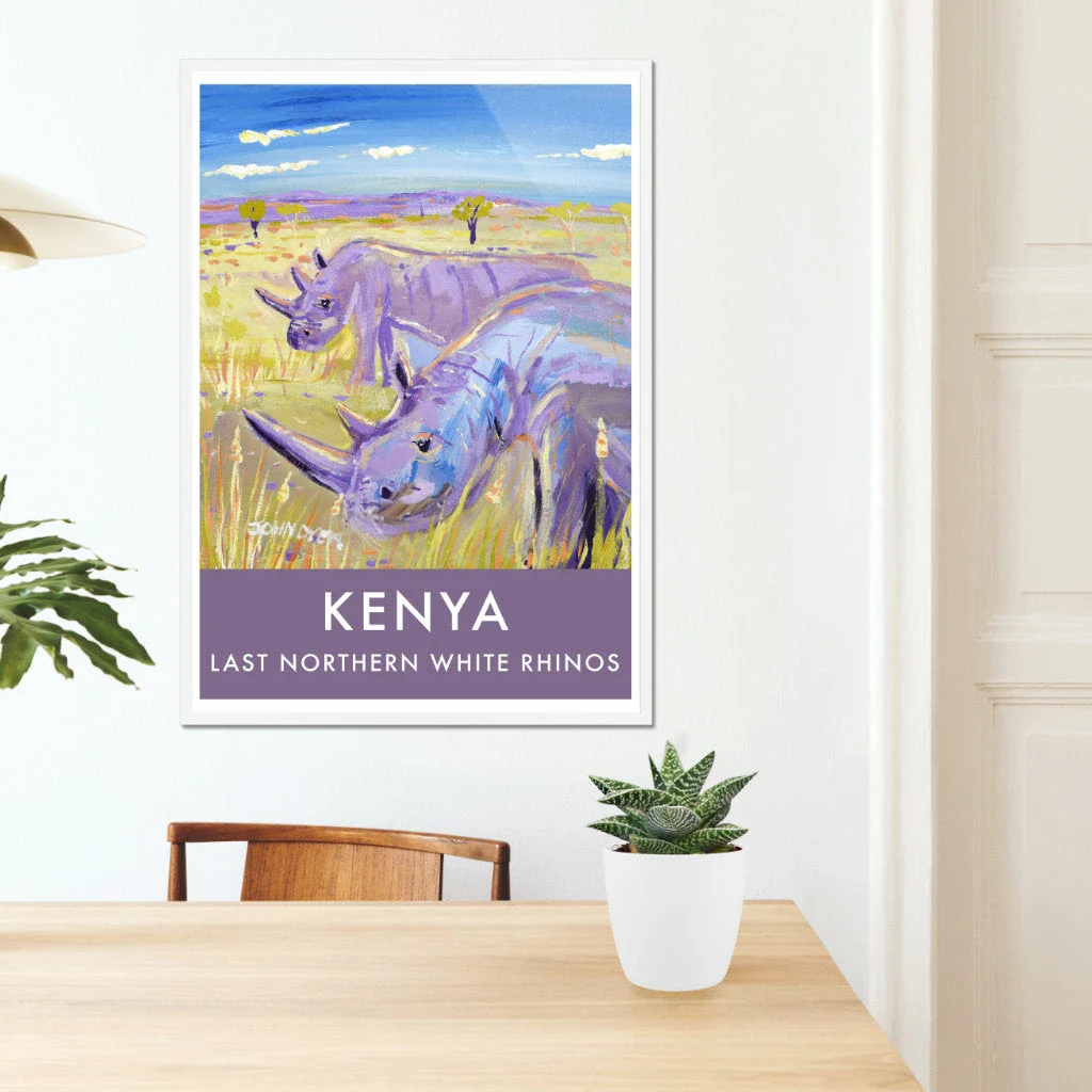 African Art Wall Art Poster Print by John Dyer. Last Northern White Rhinos - Najin and Fatu, Ol Pejeta, Kenya. Animal Art Prints - Image 7