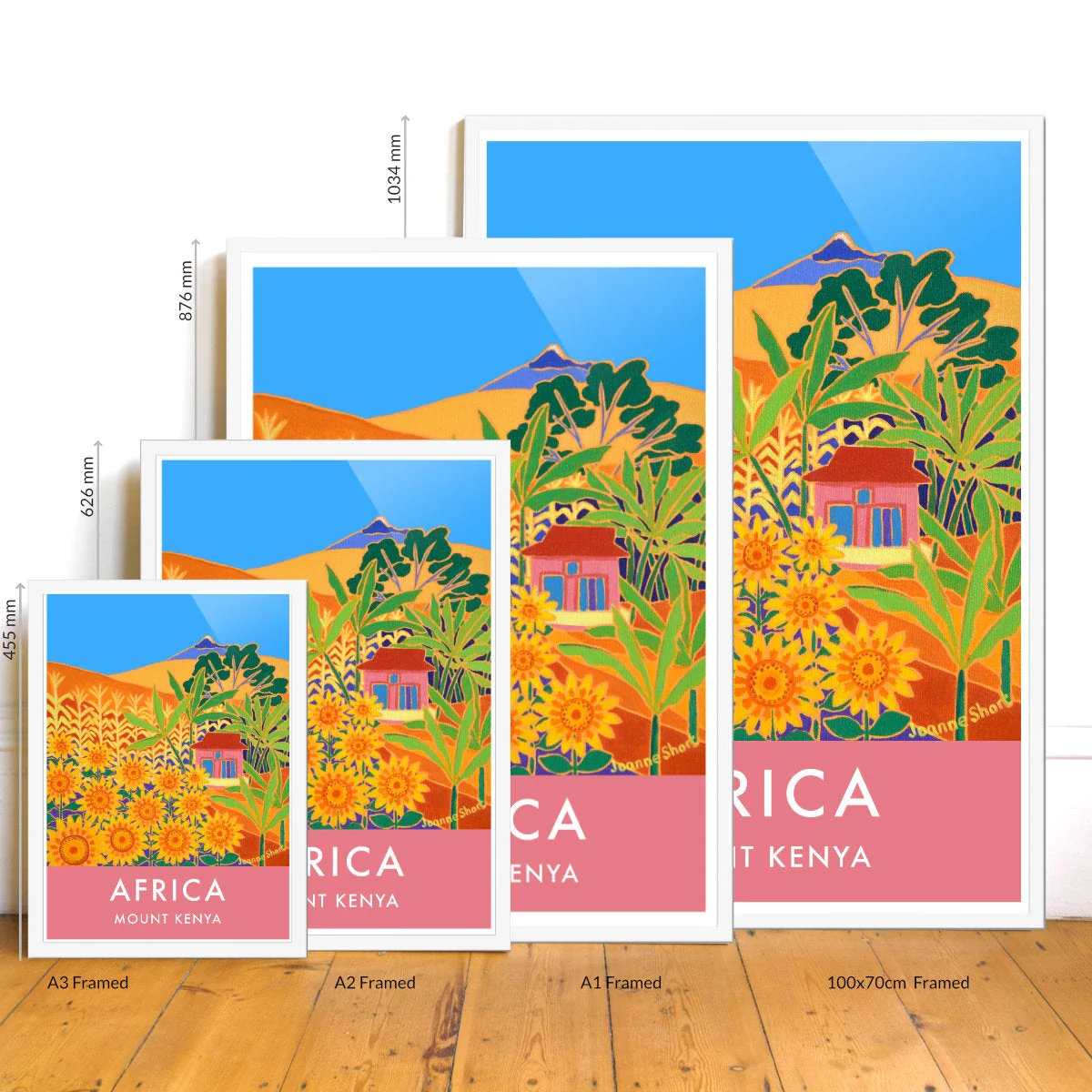 African Art Wall Art Poster Print by Joanne Short. Mount Kenya Sunflowers - Image 3