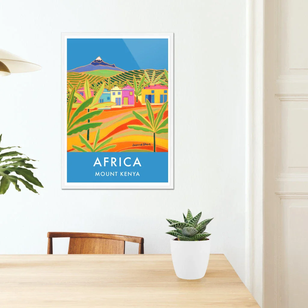 African Art Wall Art Poster Print by Joanne Short. Mount Kenya Tea Plantations - Image 6
