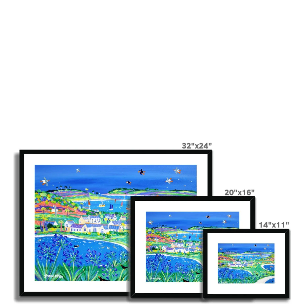 John Dyer Framed Open Edition Cornish Fine Art Beach Print. 'Agapanthus Days at Hell Bay, Bryher'. Cornwall Art Gallery - Image 11
