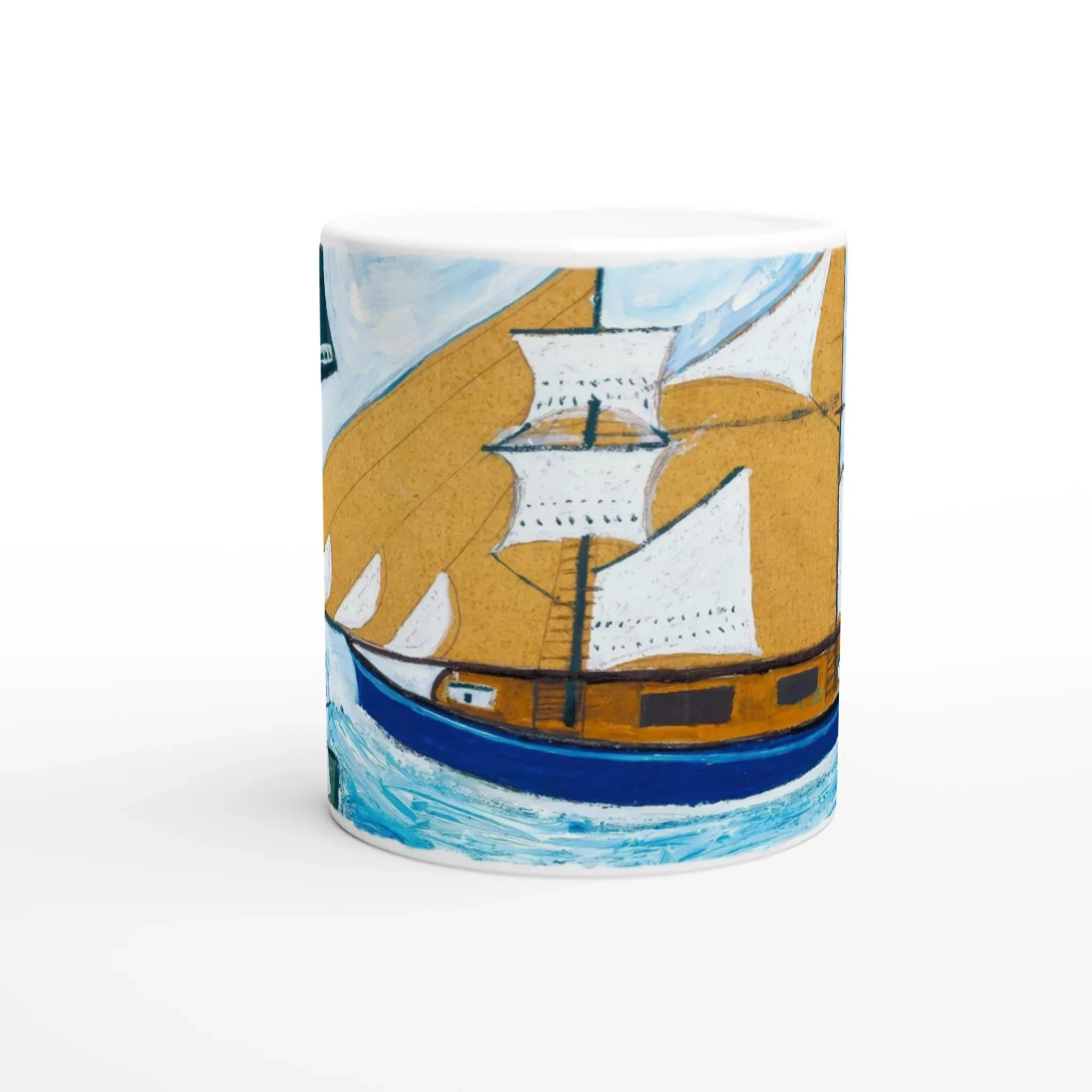 Alfred Wallis Ceramic Cornish Historical Art Masterpiece Art Mug. Paintings on  Mugs Range. 'The Blue Ship' - Image 3