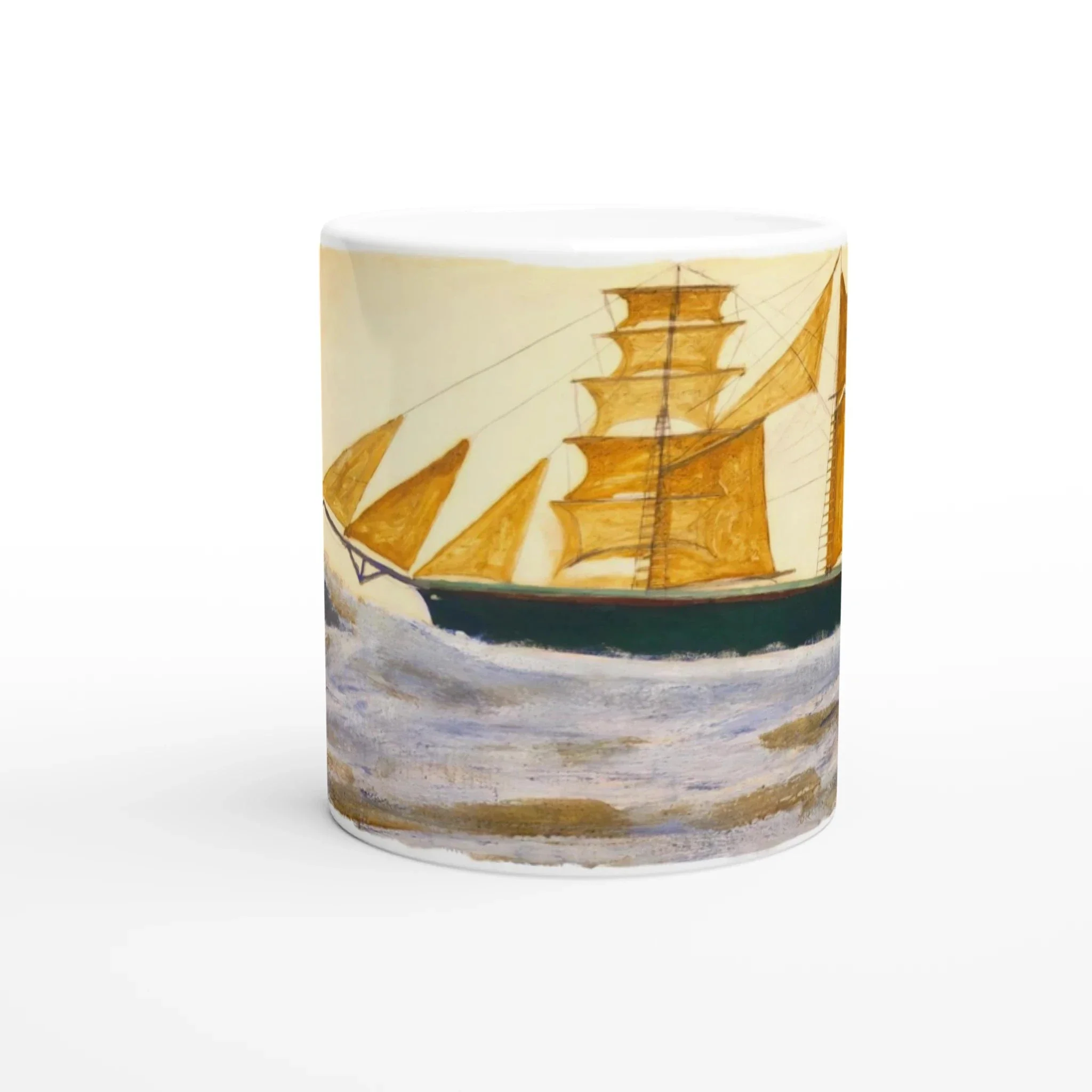 Alfred Wallis Ceramic Cornish Historical Art Masterpiece Art Mug. Paintings on Mugs Range. 'Two Masted Ship' - Image 3