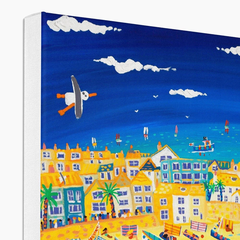 'Arty St Ives', Canvas Beach Art Print by John Dyer - Image 3