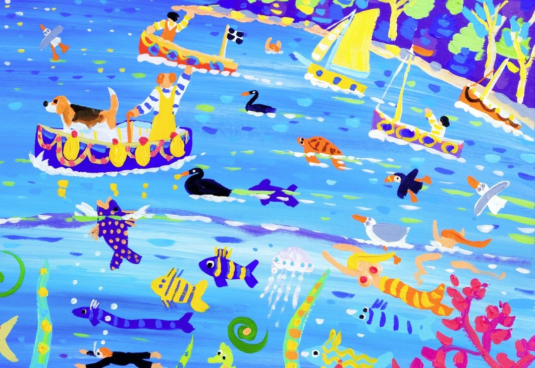 Limited Edition Print. 'Beagle in the Bay, Falmouth' by Cornish Artist John Dyer. Cornwall Art Gallery Print. Animal Art Prints - Image 4