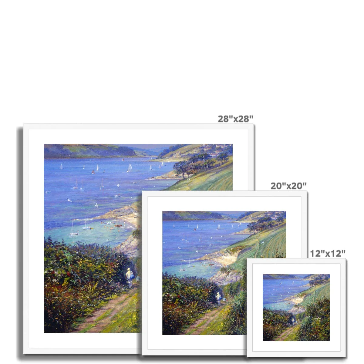 Ted Dyer Framed Open Edition Cornish Fine Art Print. 'Blackberry Path to the Beach, St Anthony in Roseland'. Cornwall Art Gallery - Image 4