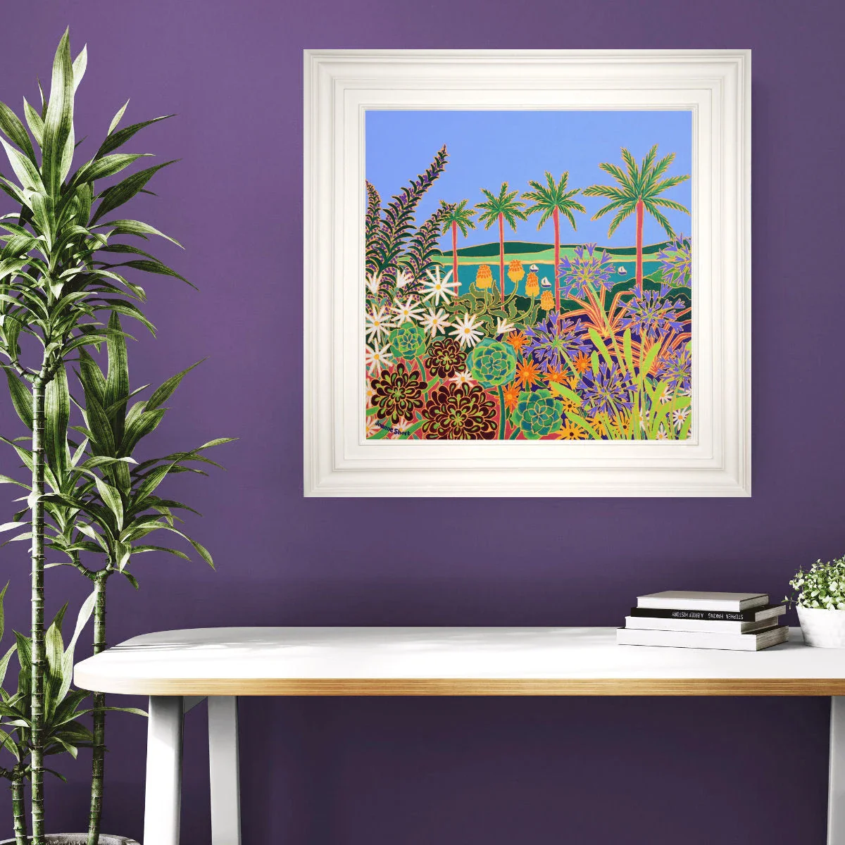 'Botanical Symphony, Tresco Abbey Gardens’. 24x24 inches oil on canvas. Painting of Cornwall by Cornish Artist Joanne Short - Image 3