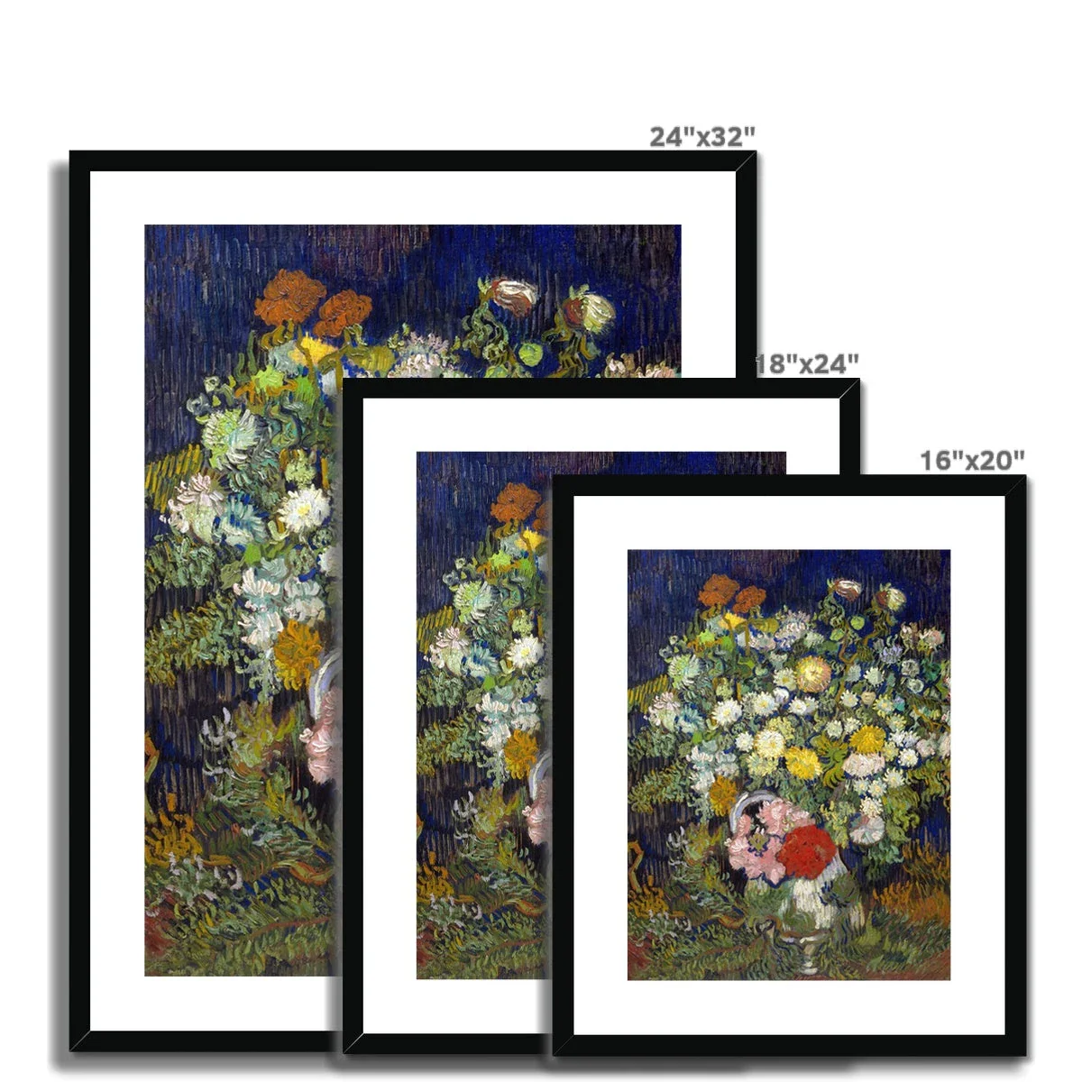 'Bouquet of Flowers a Vase' Garden Still Life by Vincent Van Gogh. Framed Open Edition Fine Art Print. Historic Art - Image 4