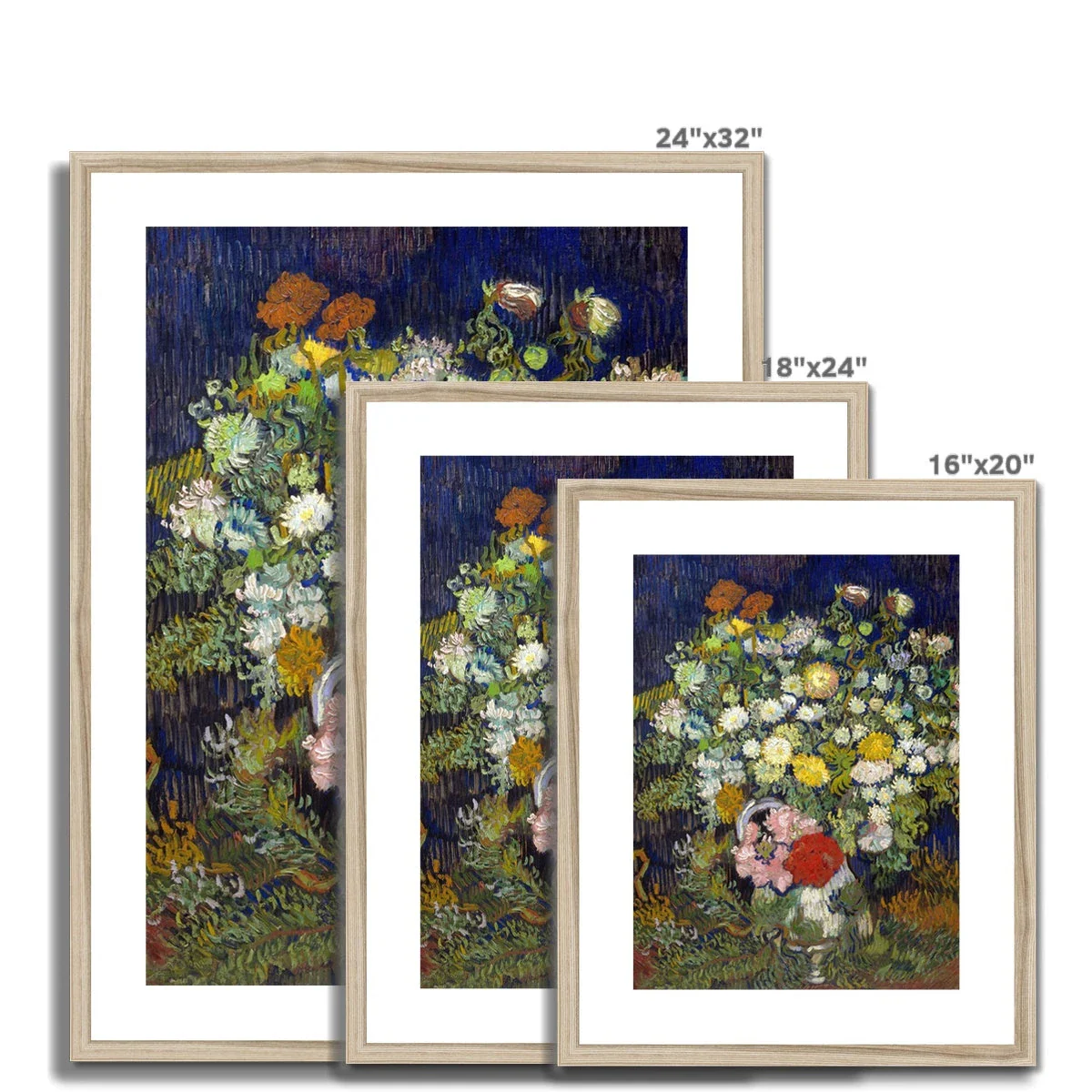 'Bouquet of Flowers a Vase' Garden Still Life by Vincent Van Gogh. Framed Open Edition Fine Art Print. Historic Art - Image 5