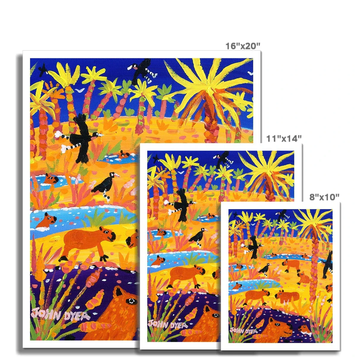 John Dyer Fine Art Print. Open Edition Darwin 200 Residency Amazon Rainforest Art Print. 'Brazilian Capybara'. Animal Art Prints - Image 3