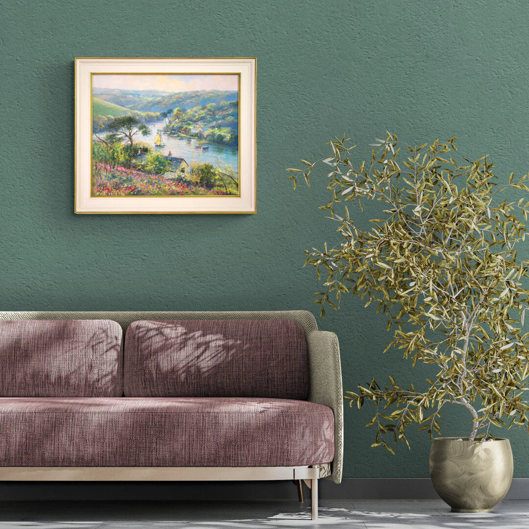 'Calm Summer Evening, Coombe', 20x24 inches Original Art, Oil on Canvas. Landscape Painting of Cornwall by Artist Ted Dyer. - Image 3