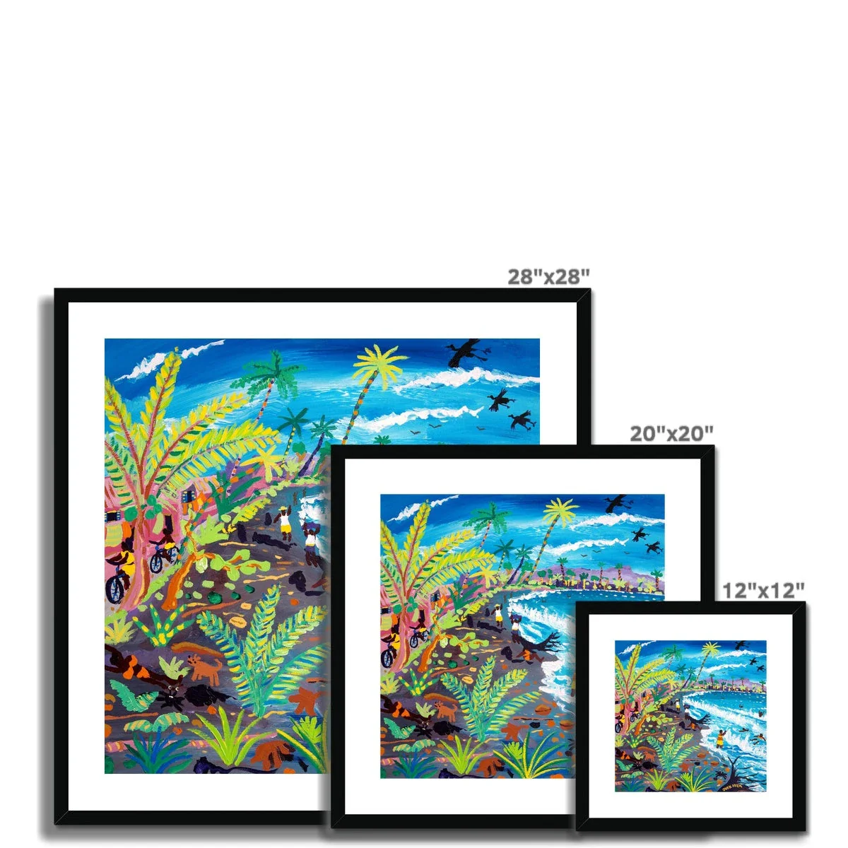 John Dyer Framed Open Edition Cornish Art Print. 'Caribbean Beach Life, Costa Rica'. Caribbean Art Gallery - Image 6
