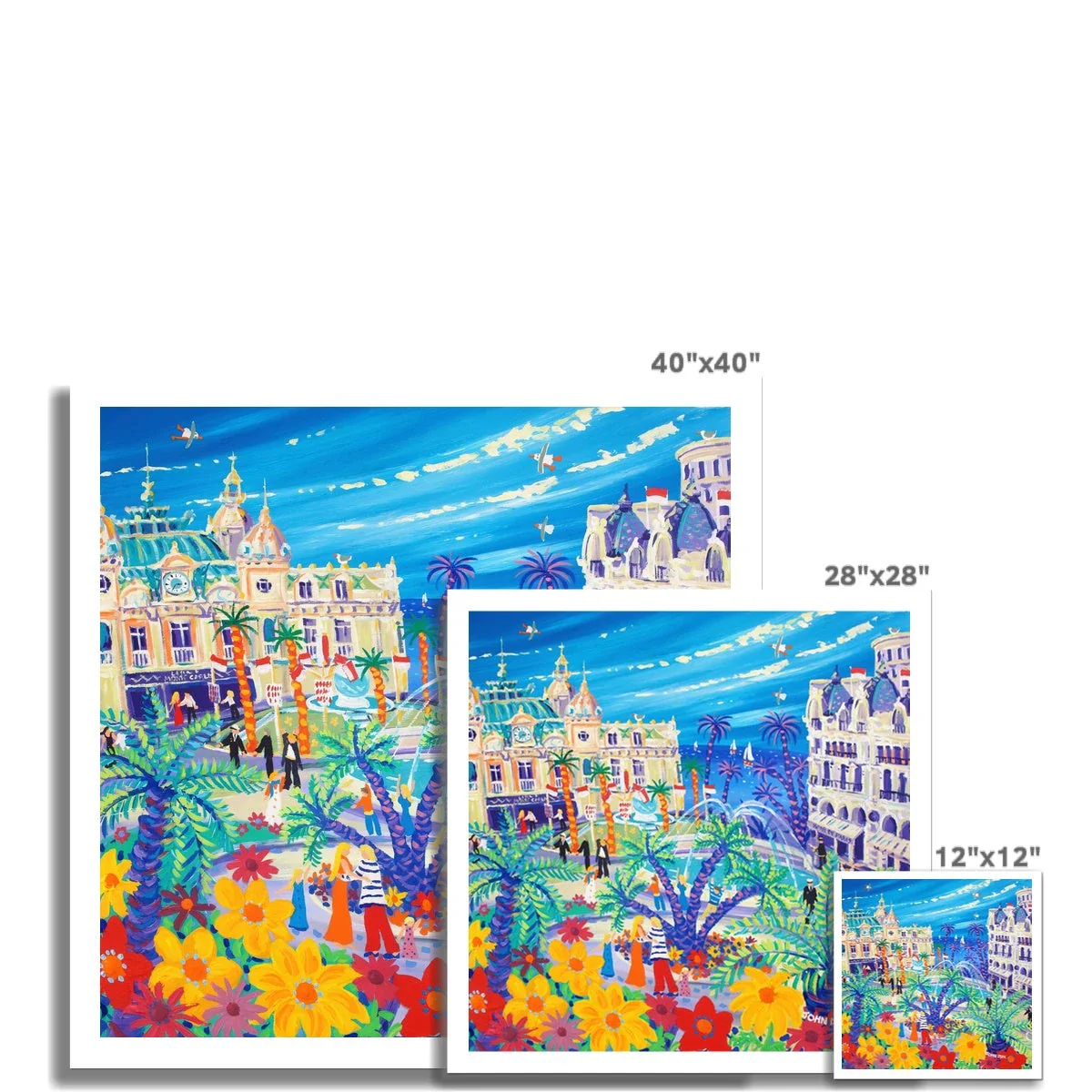 John Dyer Fine Art Print. Open Edition Cornish Art Print.  'Casino Cuddle, Monte-Carlo, Monaco'. French Art Gallery - Image 3