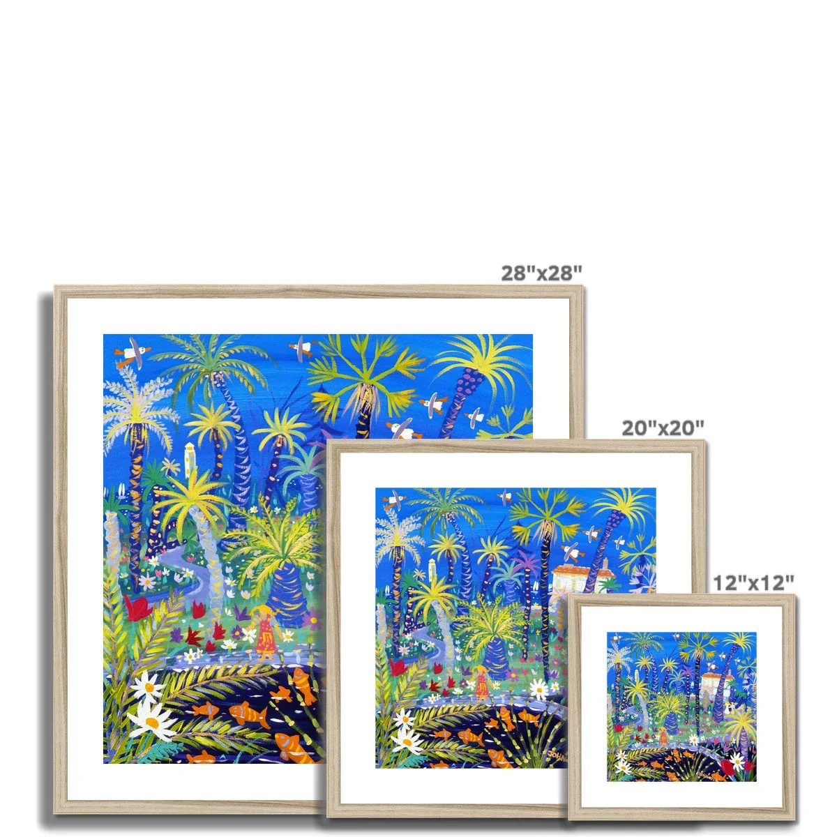 John Dyer Framed Open Edition Garden Art Print. 'Chatting to the Goldfish, Jardin Thuret, Cap d'Antibes, France'. French Art Gallery - Image 6