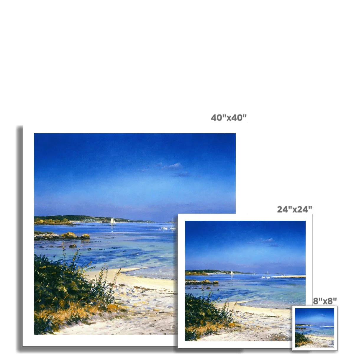 Ted Dyer Fine Art Print. Open Edition Cornish Art Print. 'Clear Waters, Tresco'. Cornwall Art Gallery - Image 3