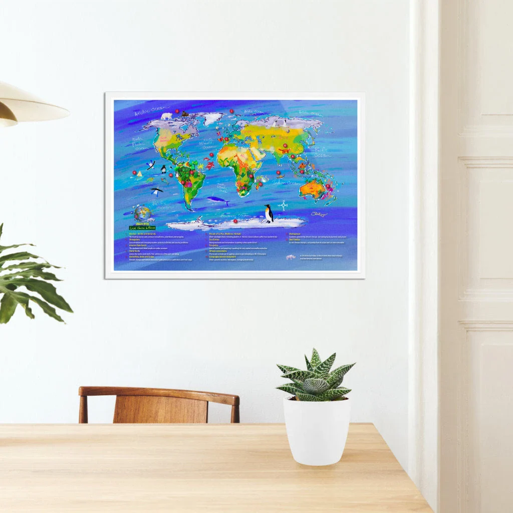 Climate Change Poster Wildlife Map. 'Last Chance to Paint' by artist John Dyer. - Image 6