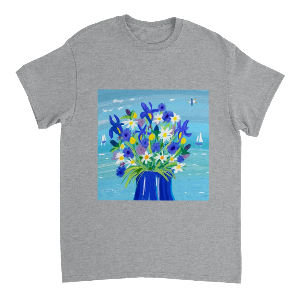 John Dyer Unisex Cornwall Art T-Shirt. 'Seaside Flowers'. Cornwall Art Gallery - Image 8