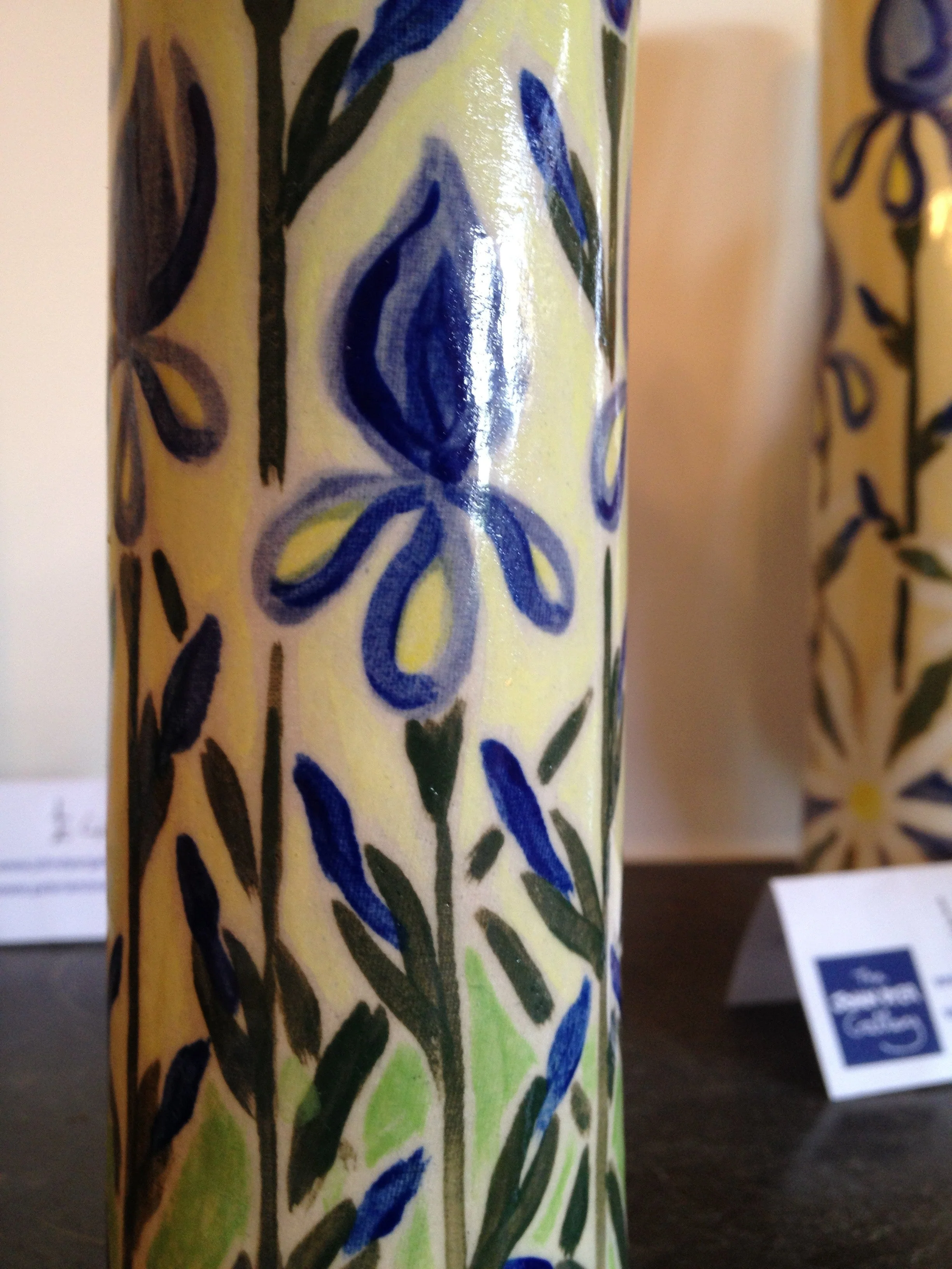 Cornish Ceramic Vase with Blue Iris by Joanne Short - Image 4