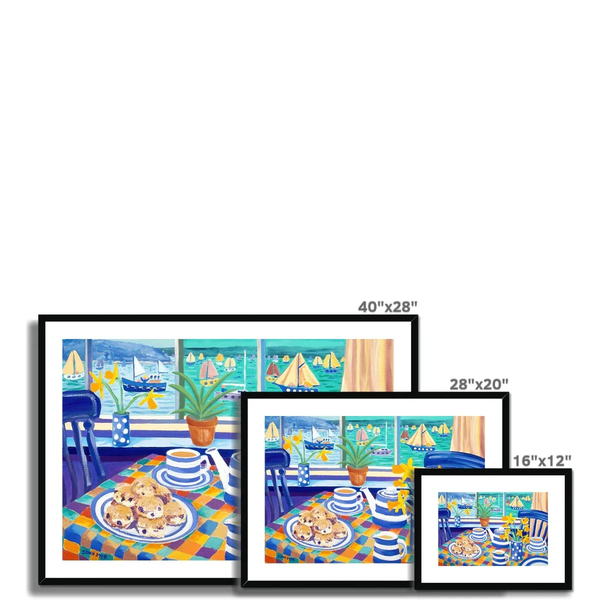 John Dyer Framed Open Edition Still Life Cornish Art Print. 'Cornish Teatime'. Cornwall Art Gallery - Image 6