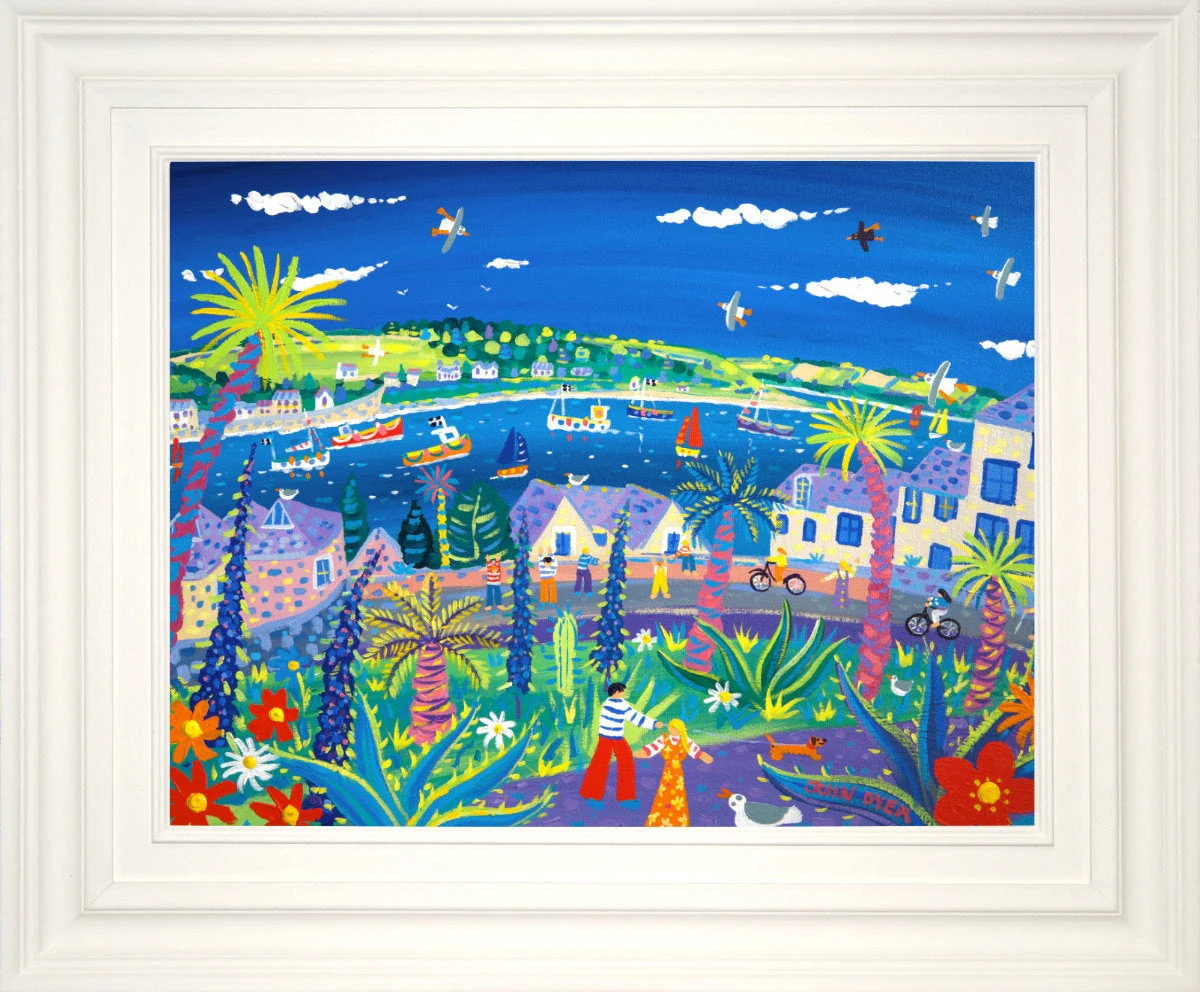 'Tropical View to Trefusis, Falmouth'. 18 x 24 inches, acrylic on canvas. Cornwall Art Gallery Painting by John Dyer. - Image 2