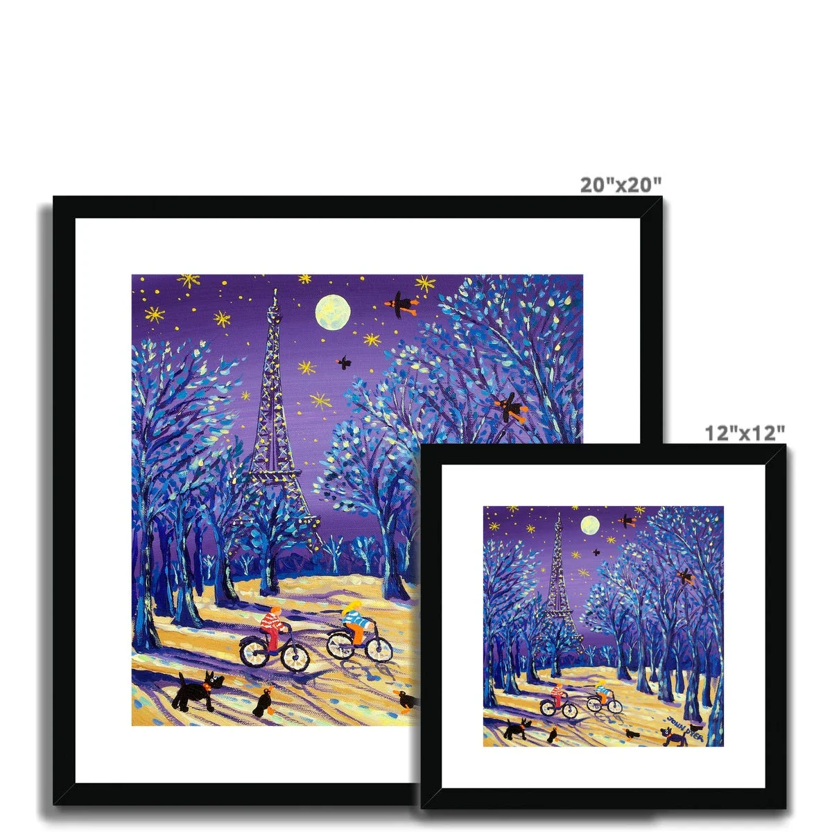 John Dyer Framed Open Edition French Art Print 'Cycling under the Moon, Eiffel Tower, Paris, France' French Art Gallery - Image 10
