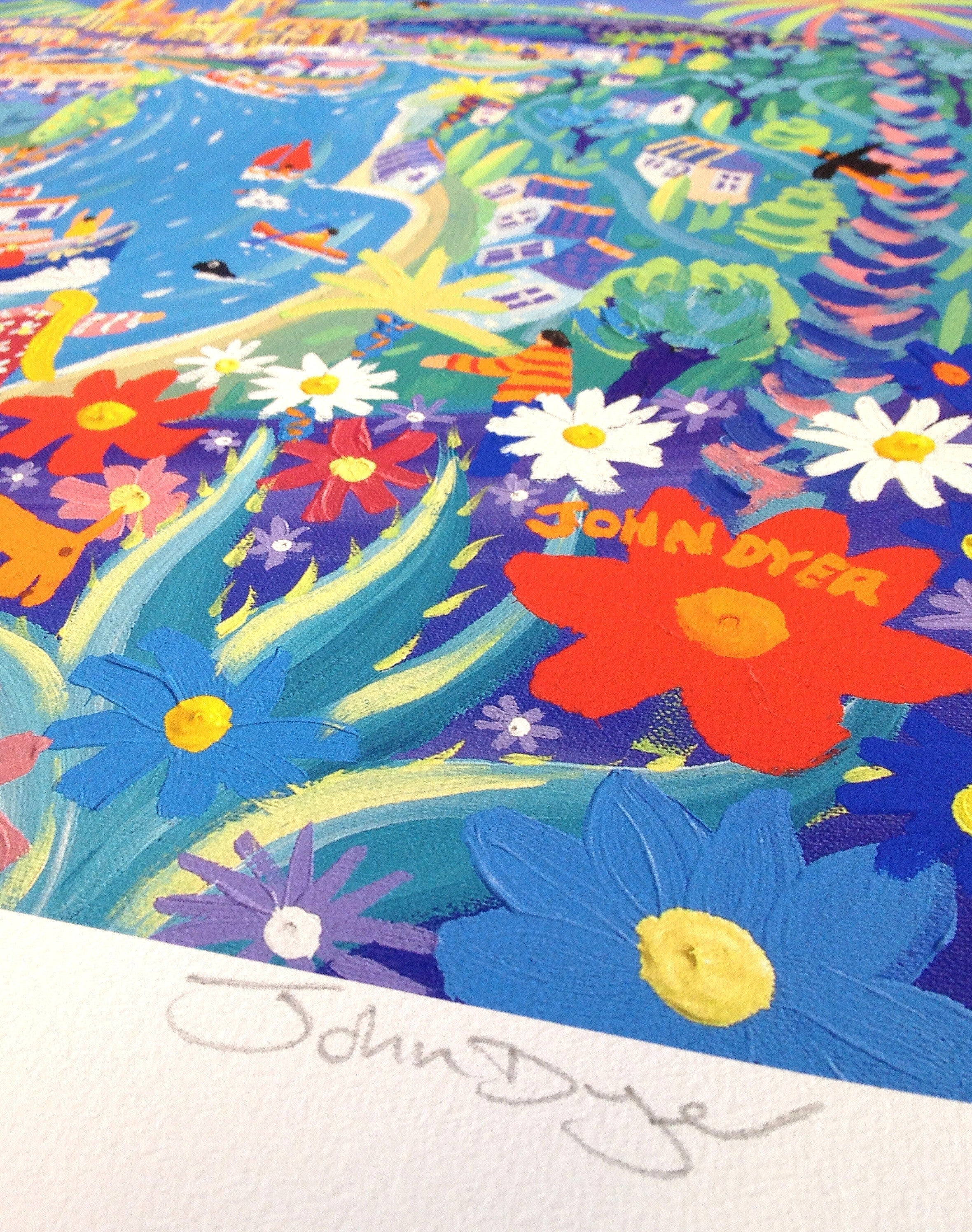 Signed Limited Edition Print by Cornish Artist John Dyer. 'Day trip to Truro'. Cornwall Art Gallery Print - Image 8
