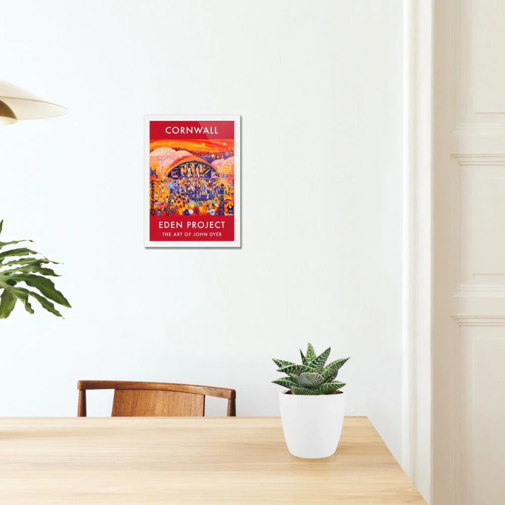 Eden Project Garden Art Poster Print by Cornish Artist John Dyer of The Eden Project Biomes, Eden Sessions, Live 8 Concert - Image 4