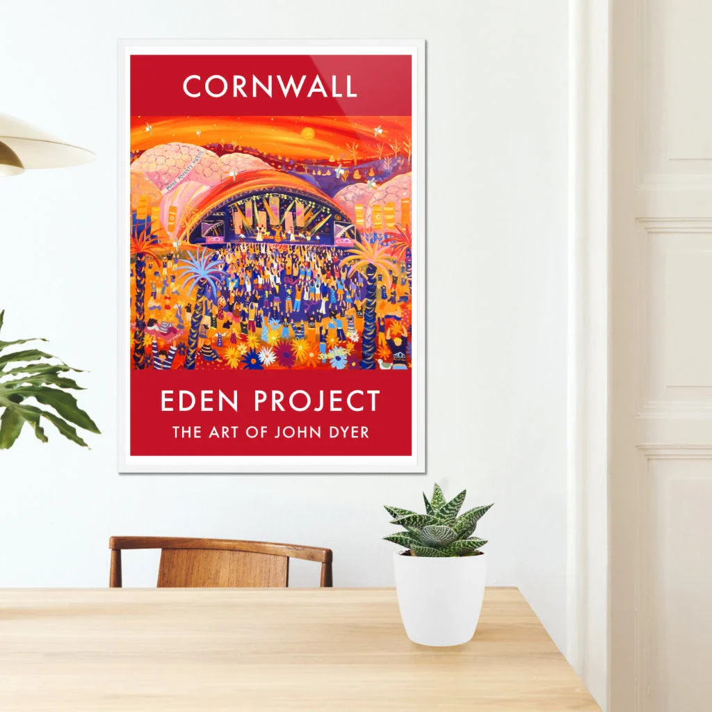 Eden Project Garden Art Poster Print by Cornish Artist John Dyer of The Eden Project Biomes, Eden Sessions, Live 8 Concert - Image 7