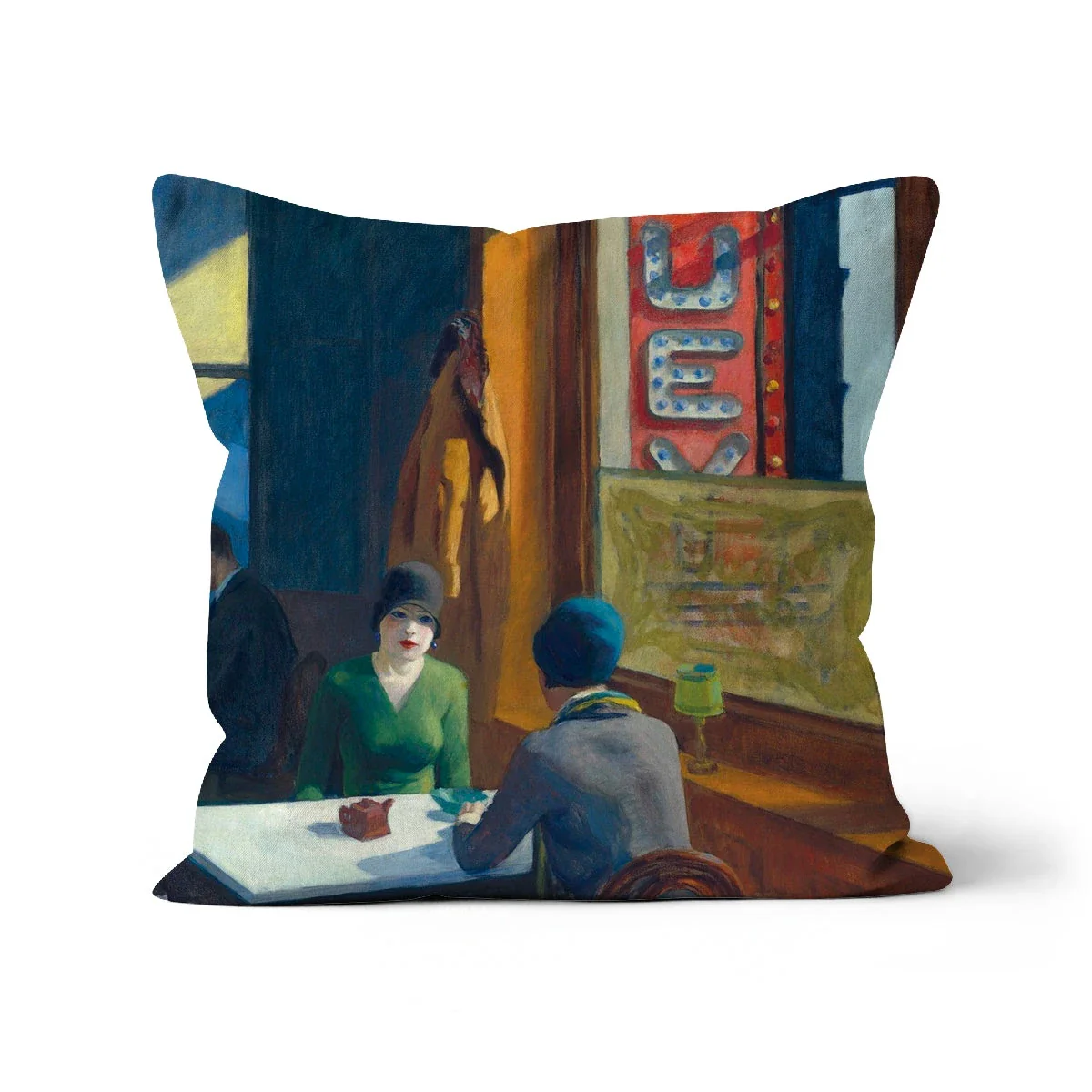 Chop Suey 1929 (Cafe Scene). Classic Art Cushion by Edward Hopper - Image 11