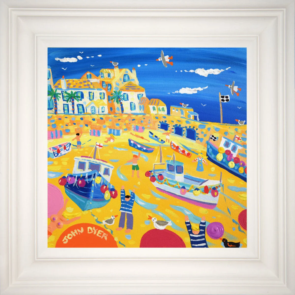 'Exploring the Harbour, St Ives', 12x12 inches acrylic on canvas. Paintings of Cornwall by Cornish Artist John Dyer. Cornwall Art Gallery - Image 2