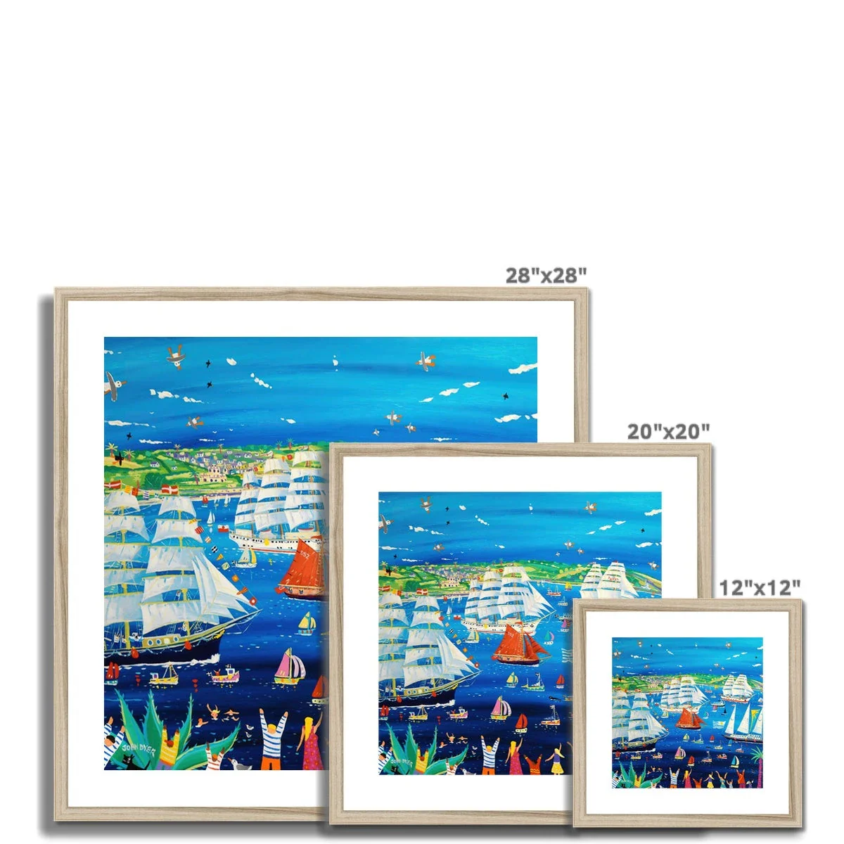 John Dyer Framed Open Edition Cornish Fine Art Print. Falmouth Tall Ships Races 2023. Cornwall Art Gallery - Image 10