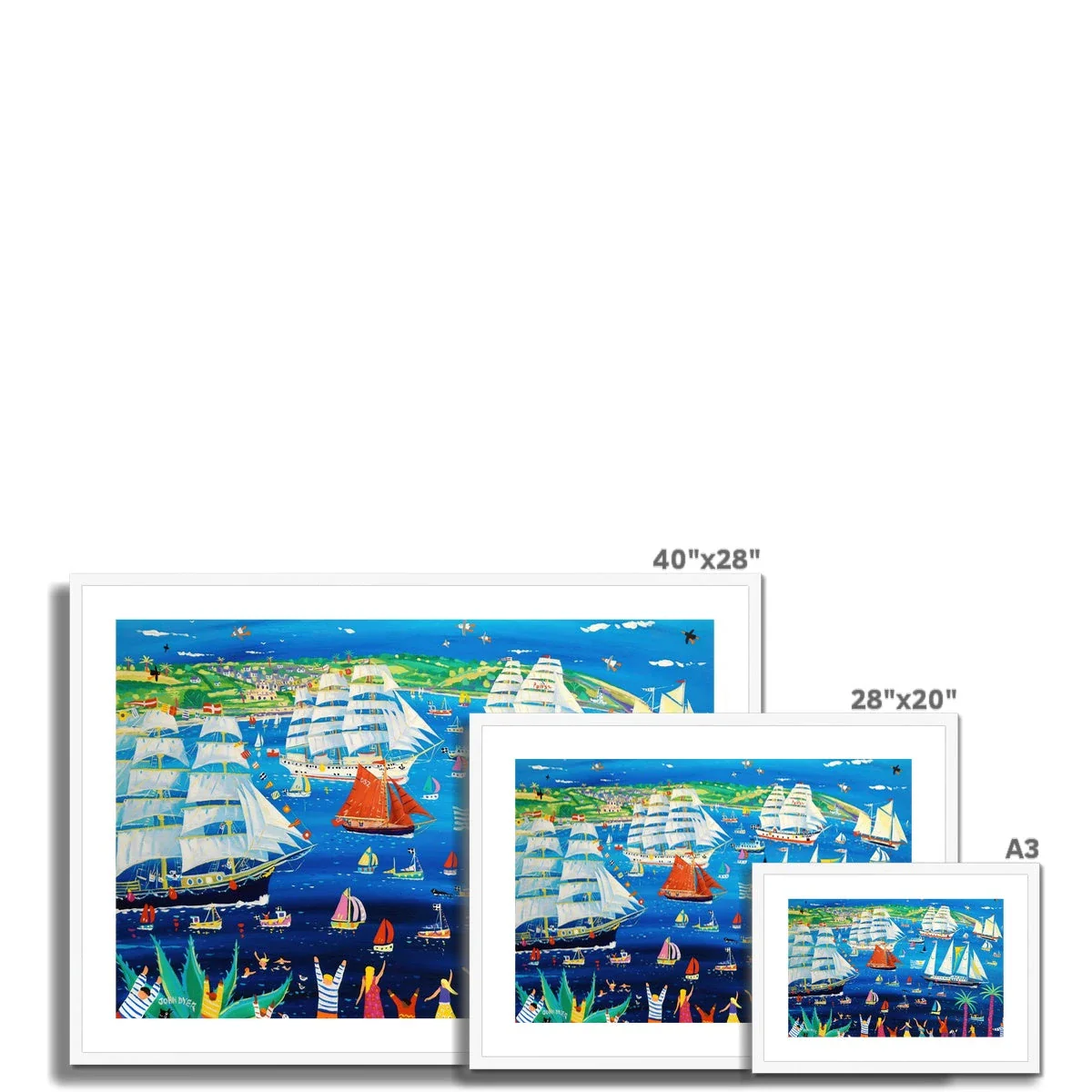 John Dyer Framed Open Edition Cornish Fine Art Print. Falmouth Tall Ships Races 2023. Cornwall Art Gallery - Image 11