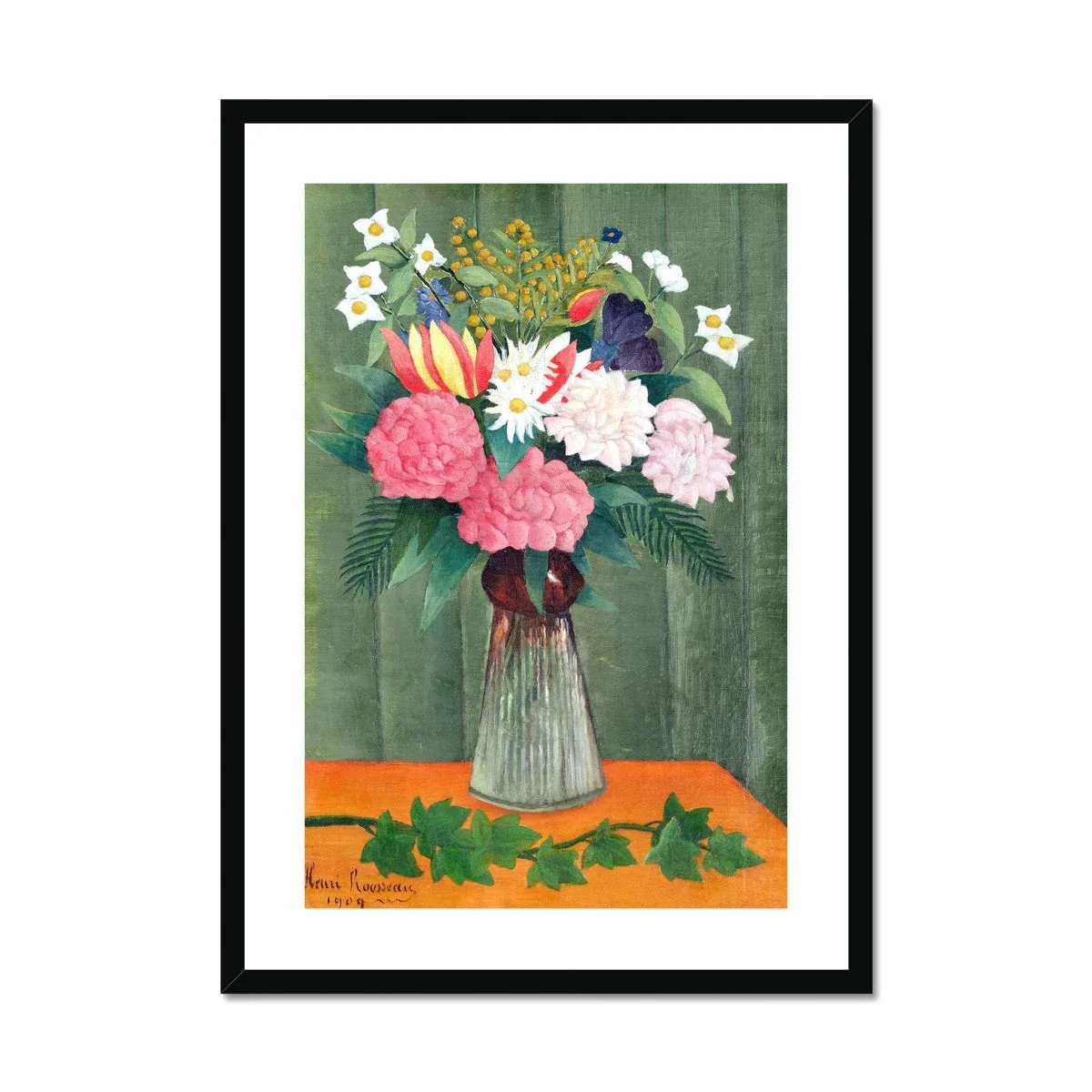'Flowers in a Vase'. Garden Flowers. Still Life by Henri Rousseau. Framed Open Edition Fine Art Print. Historic Art - Image 2