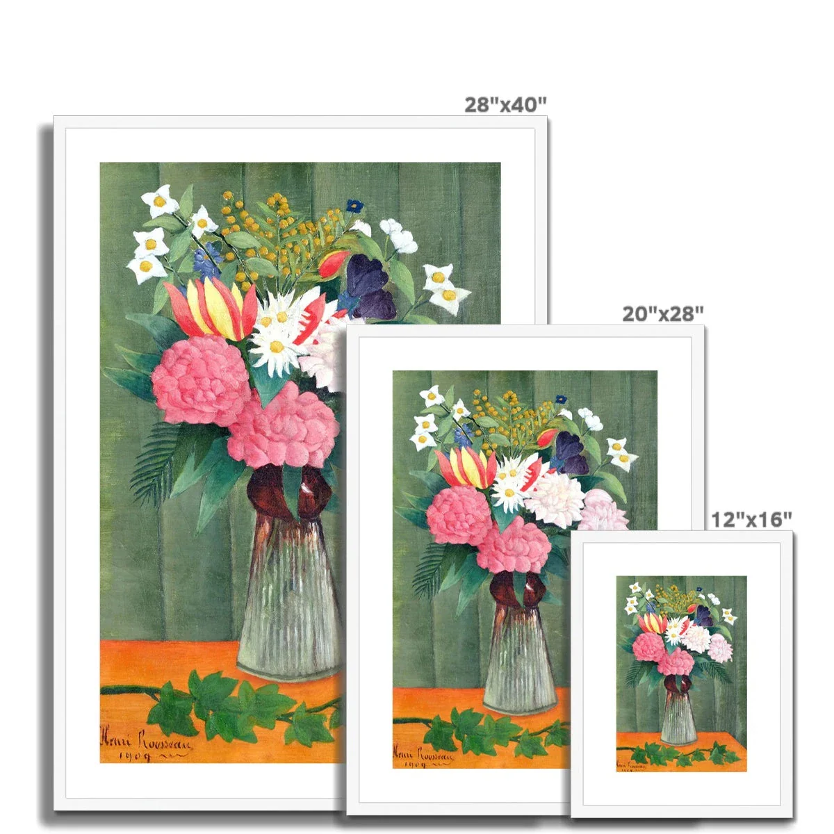 'Flowers in a Vase'. Garden Flowers. Still Life by Henri Rousseau. Framed Open Edition Fine Art Print. Historic Art - Image 4