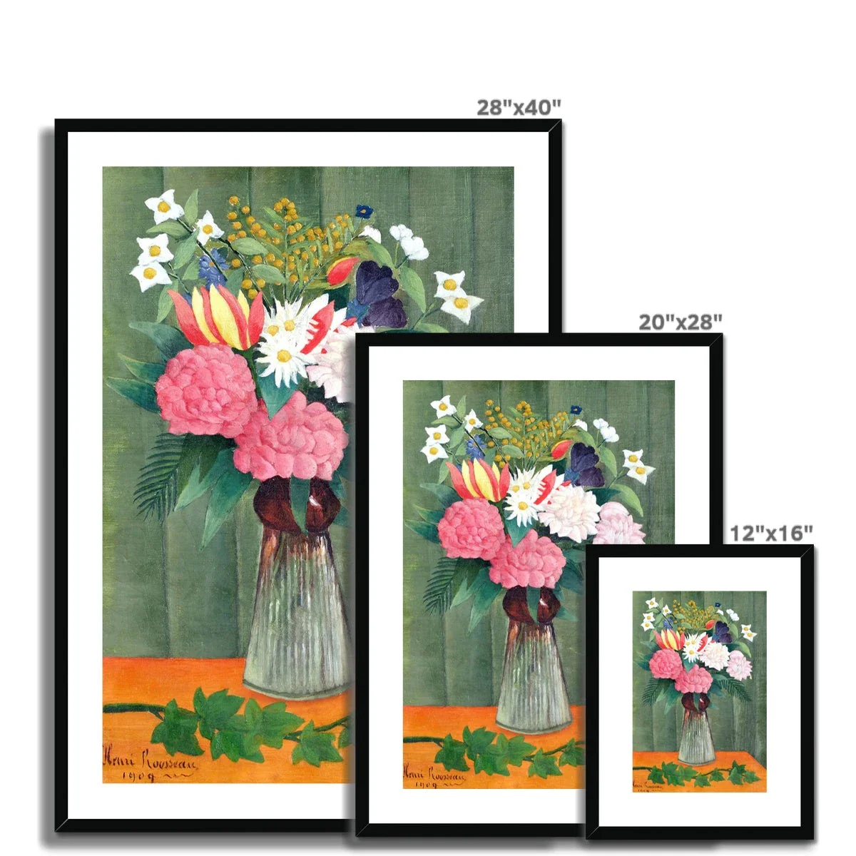 'Flowers in a Vase'. Garden Flowers. Still Life by Henri Rousseau. Framed Open Edition Fine Art Print. Historic Art - Image 5