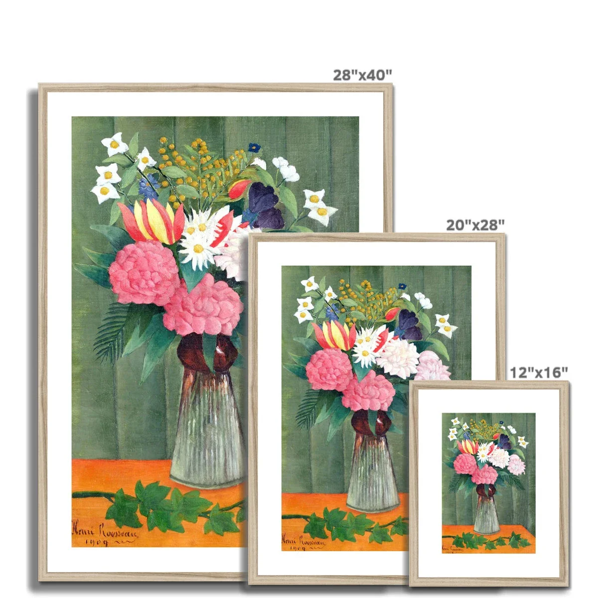 'Flowers in a Vase'. Garden Flowers. Still Life by Henri Rousseau. Framed Open Edition Fine Art Print. Historic Art - Image 6