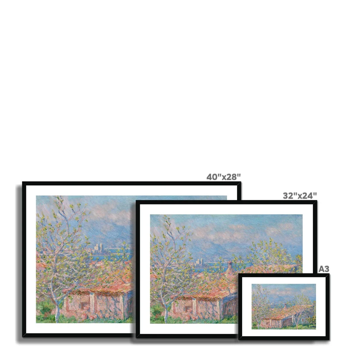 Claude Monet Framed Open Edition Art Print. 'Gardener's House at Antibes'. Art Gallery Historic Art - Image 5
