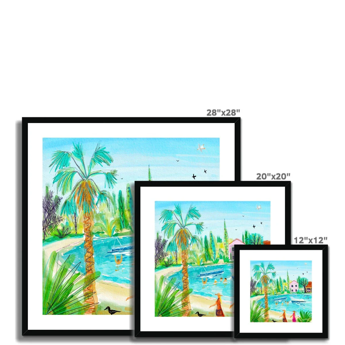 John Dyer Greece Artwork. Framed Open Edition Art Print. 'Tranquil Waters of Govino Bay, Corfu, Greece'. Greek Art Gallery - Image 11