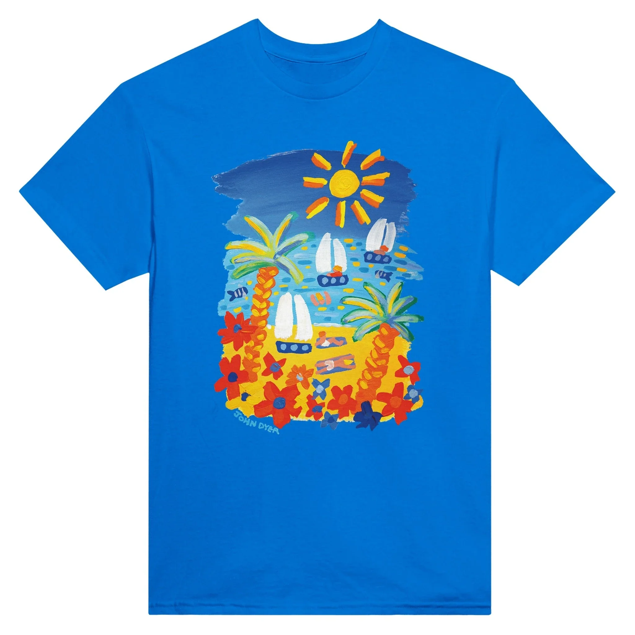 John Dyer Unisex Seaside 'Beach Vibes' Art Cornwall T-Shirt. Cornwall Art Gallery - Image 7