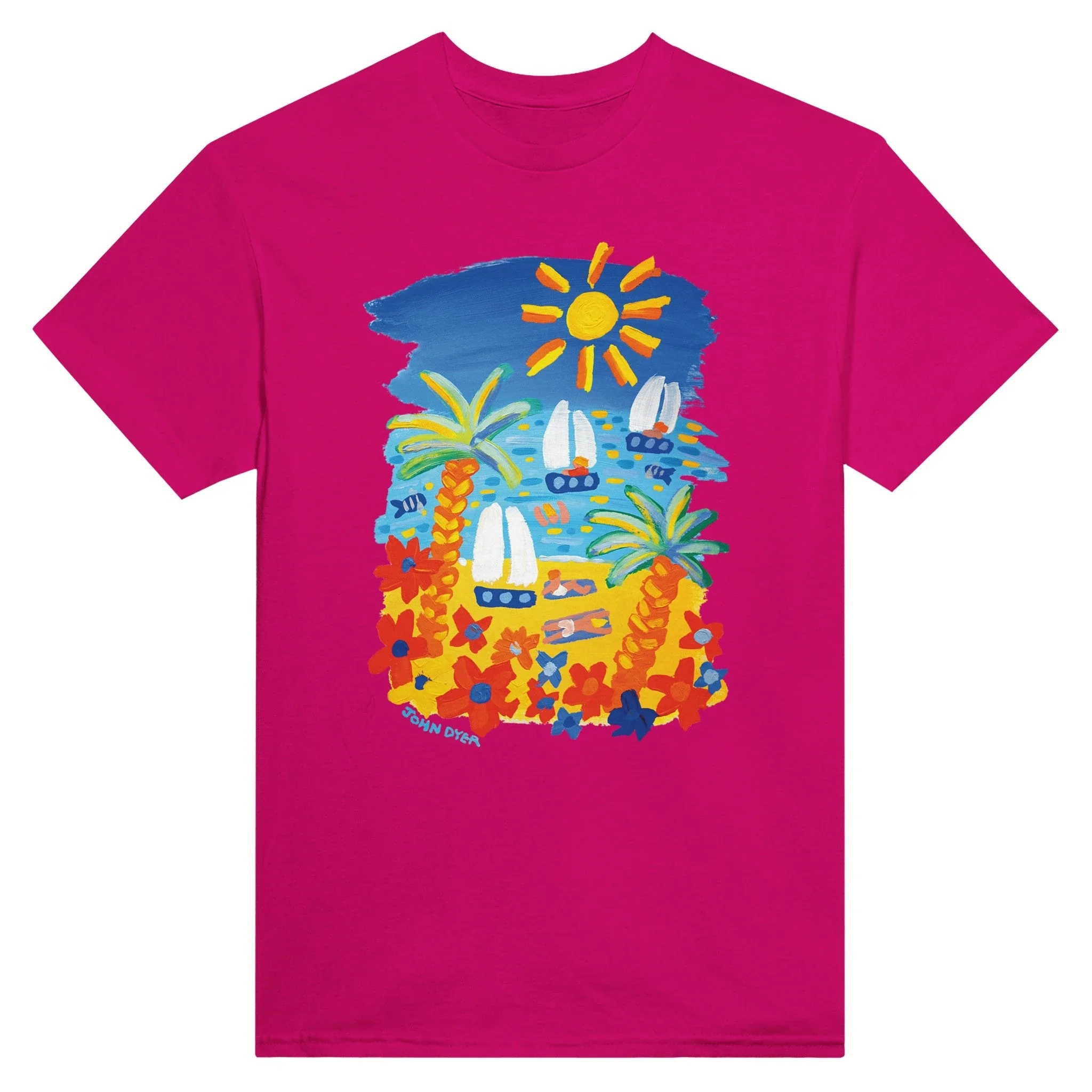 John Dyer Unisex Seaside 'Beach Vibes' Art Cornwall T-Shirt. Cornwall Art Gallery - Image 9