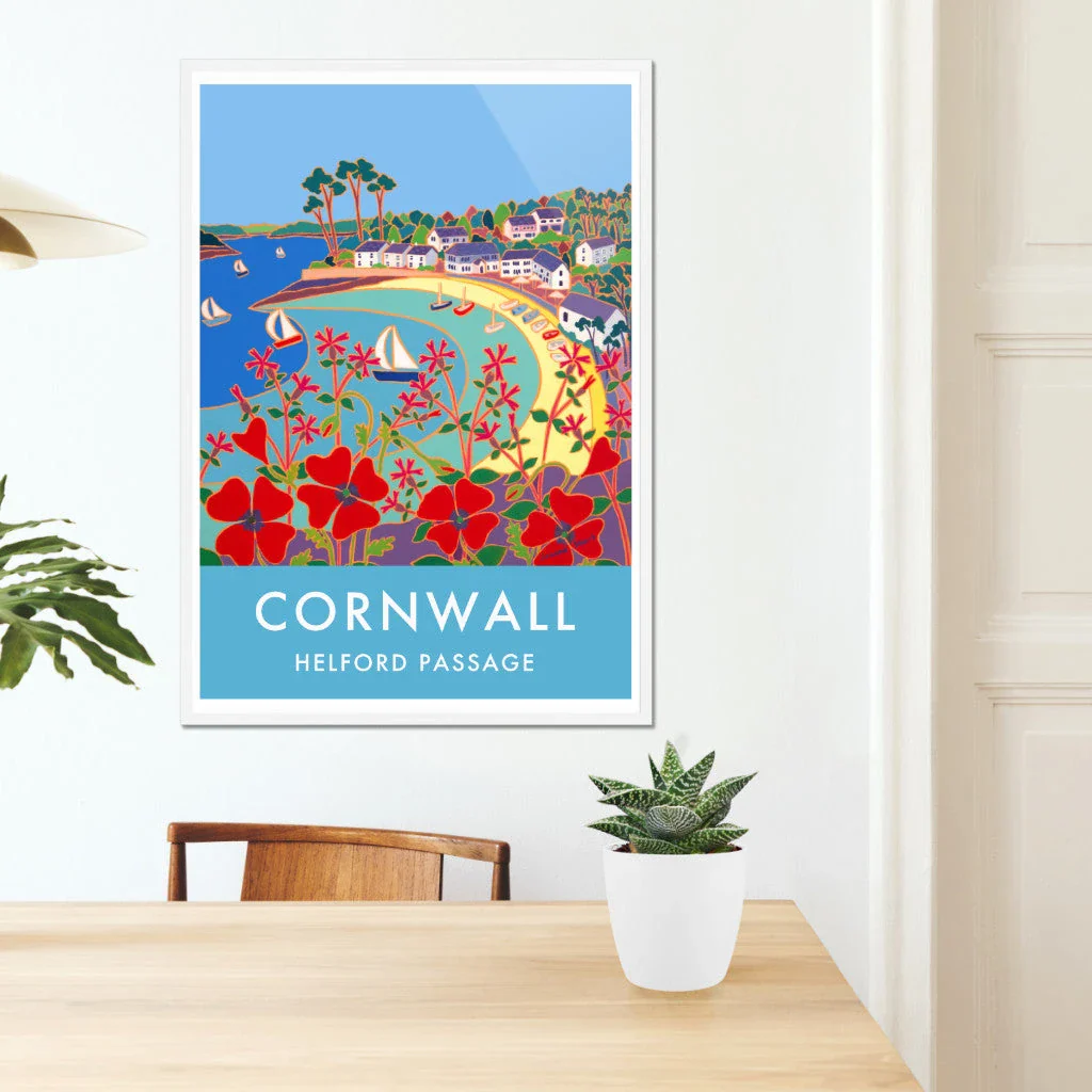 Helford Passage Art Prints of Cornwall by Cornish Artist Joanne Short. Art for Homes Vintage Style Poster Print. Cornwall Art Gallery - Image 7