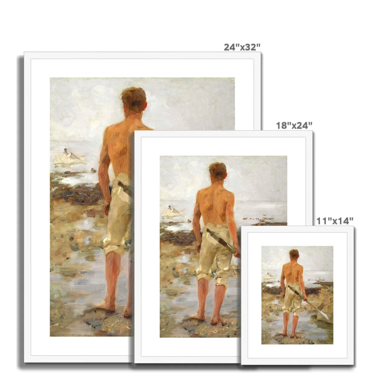 A Boy with an Oar by Henry Scott Tuke. Framed Open Edition Fine Art Print. Historic Art - Image 10