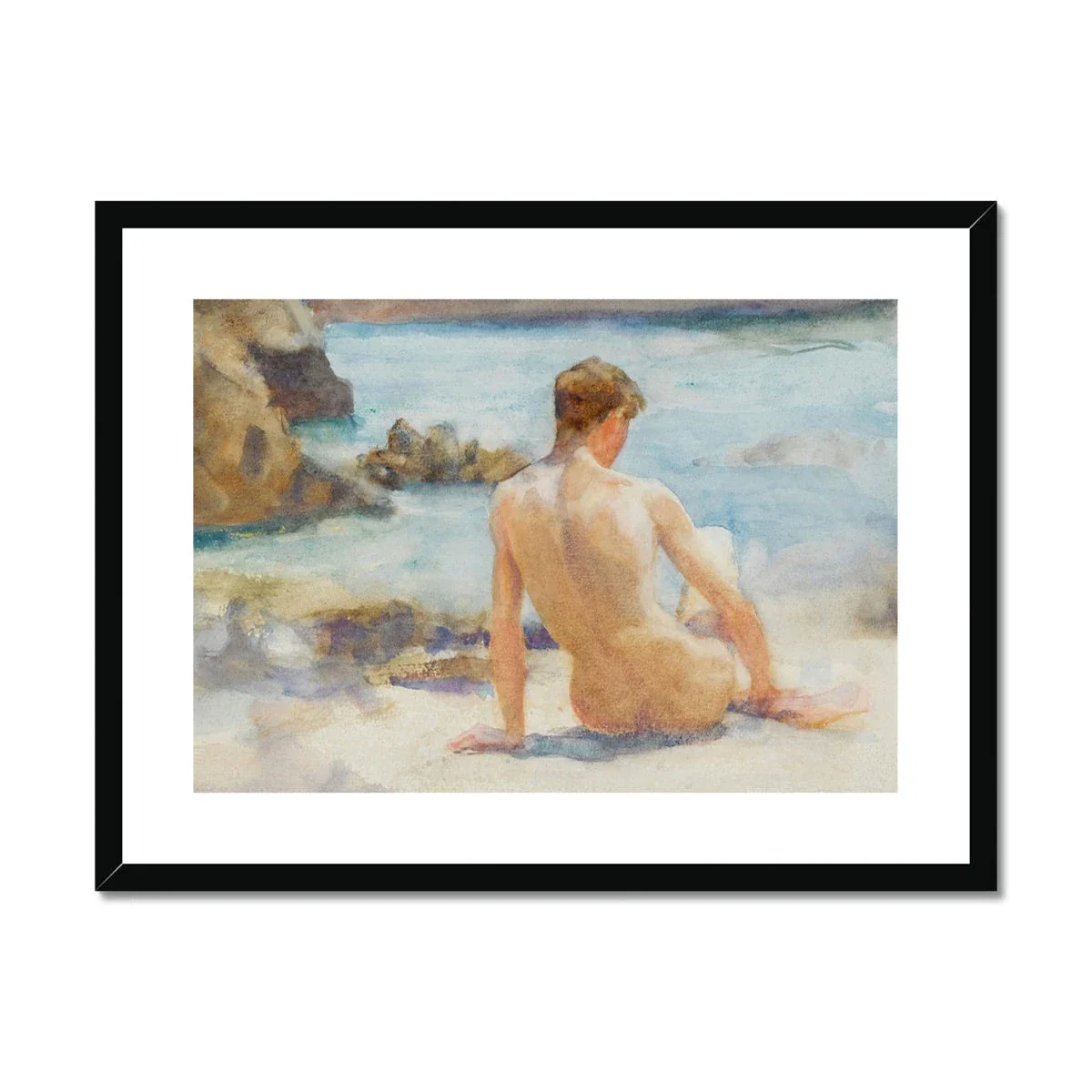 A Summer's Day by Henry Scott Tuke. Framed Open Edition Fine Art Print. Gay Historic Art - Image 2