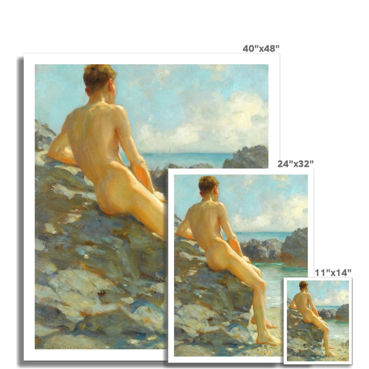 Henry Scott Tuke Open Edition Art Print. The Bather. Art Gallery Historic Art - Image 3