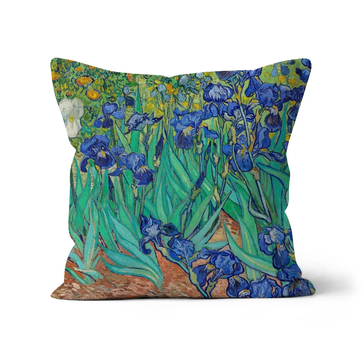 Blue Irises. Classic Art Cushion by Vincent Van Gogh