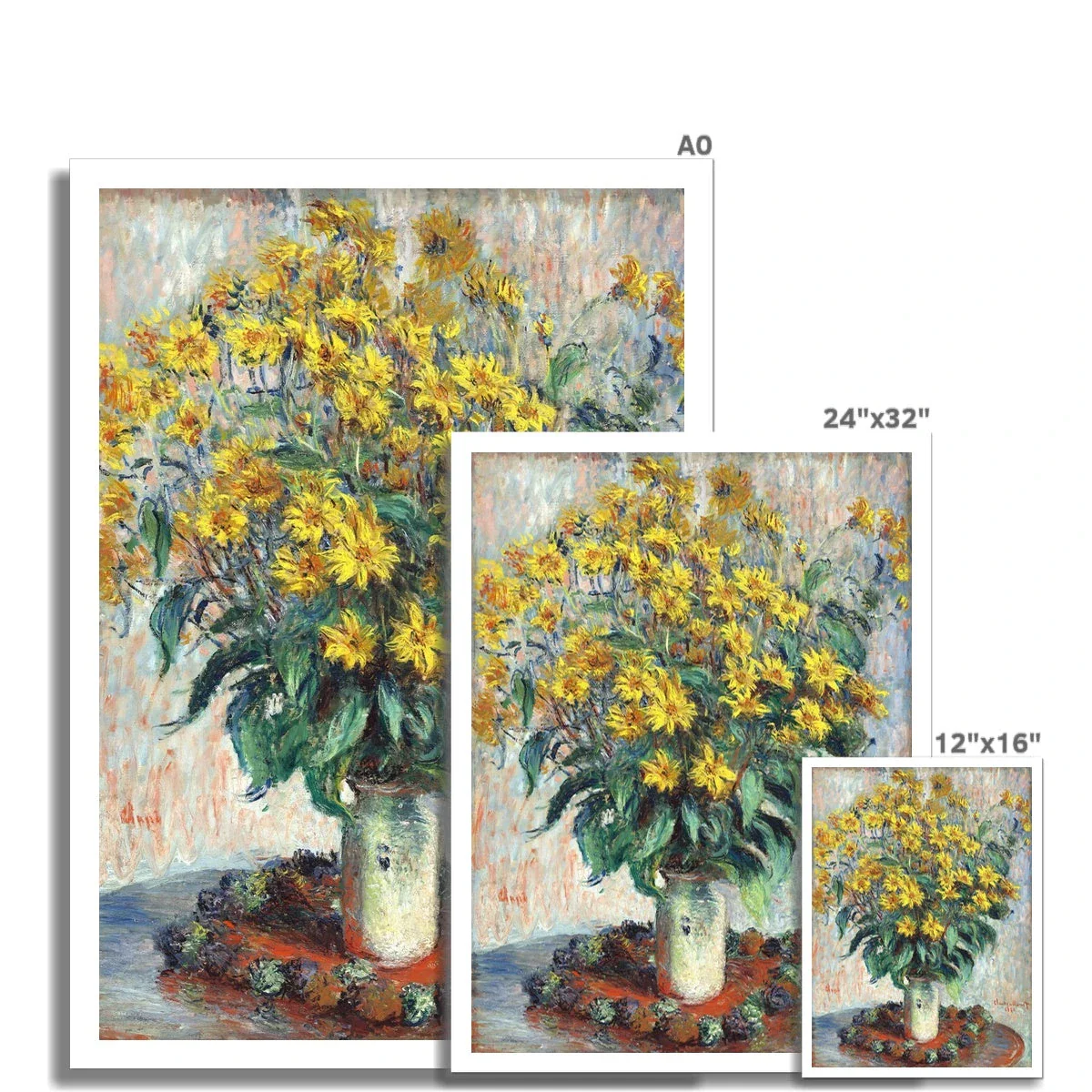 'Jerusalem Artichoke Flowers' Garden Flowers Still Life by Claude Monet. Open Edition Fine Art Print. Historic Art - Image 3