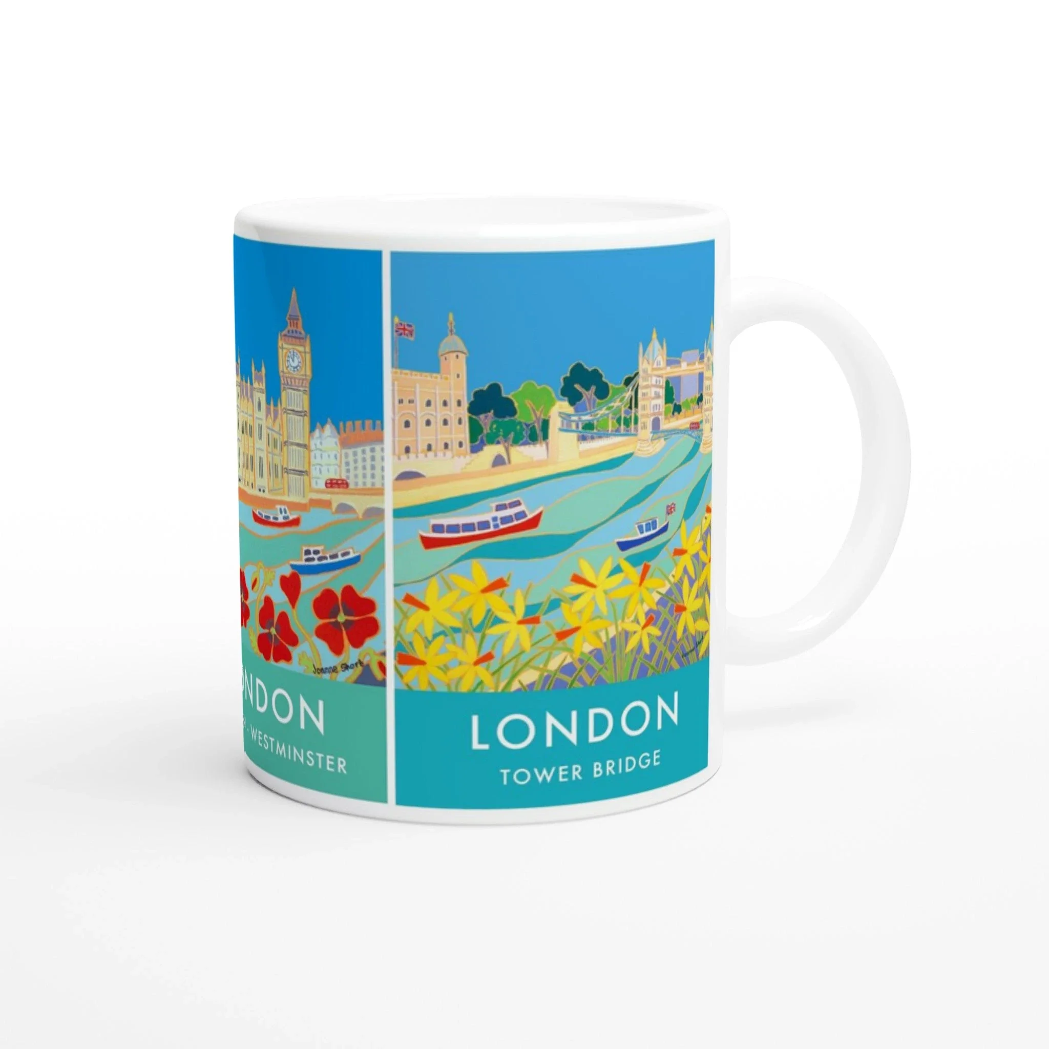 Joanne Short Ceramic Art Mug featuring London. Buckingham Palace, Big Ben, Westminster, Tower Bridge - Image 5